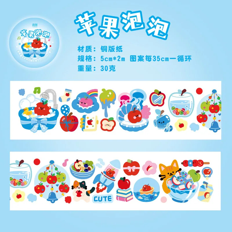 Fruits and Cats Sticker Roll - Ice Cream Cake