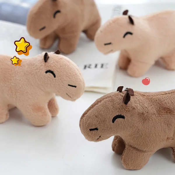 Plush Capybara Character Keychain (2 Colours) Ice Cream Cake