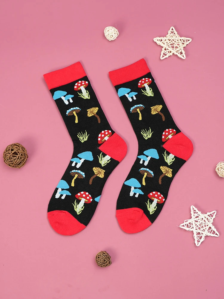 Mushroom Pattern Crew Socks