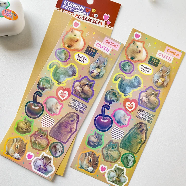 y2k Animal Photo Sticker Sheet (5 Designs)