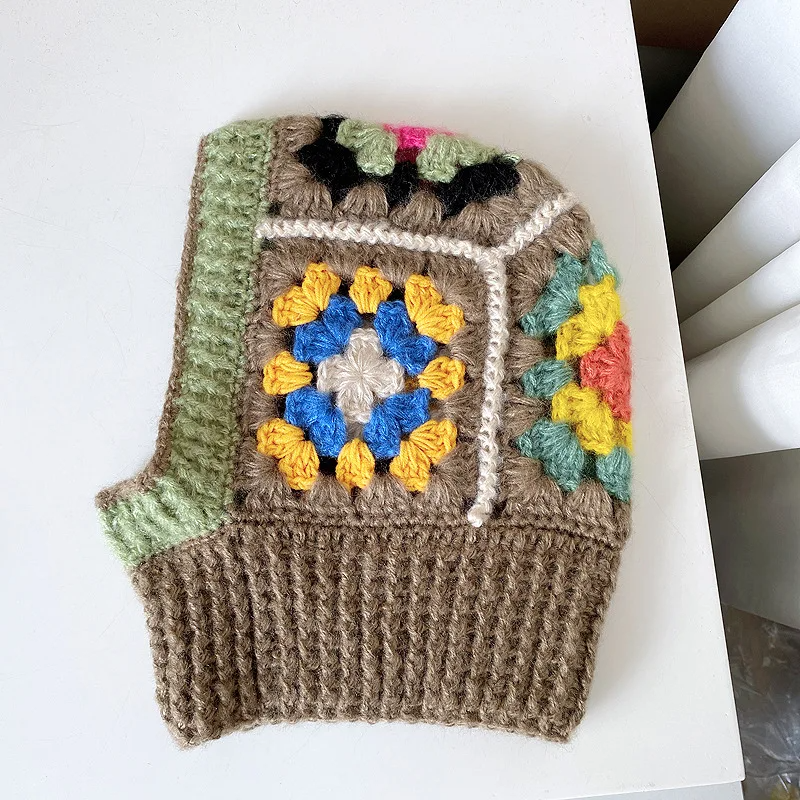 Crochet Granny Square Balaclava Hat (3 Colours)