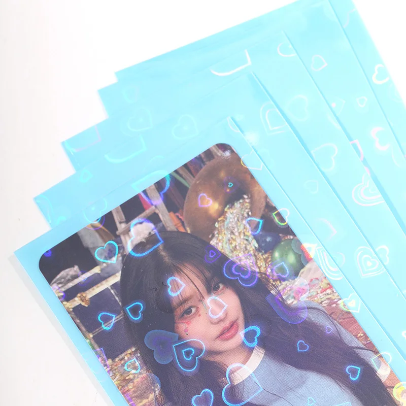 Holographic Heart Photo Card Sleeves, Set of 50 (7 Colours)