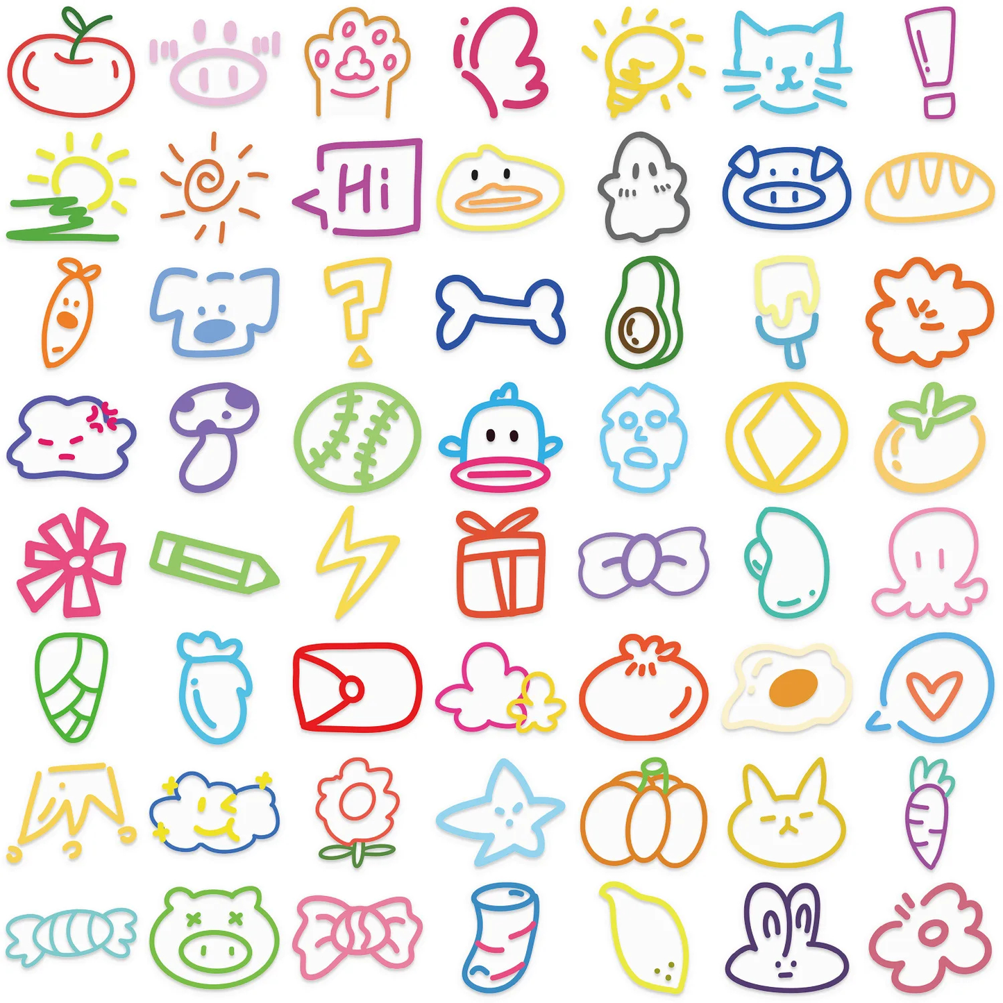 Marker Doodle Sticker Pack (50 Stickers)