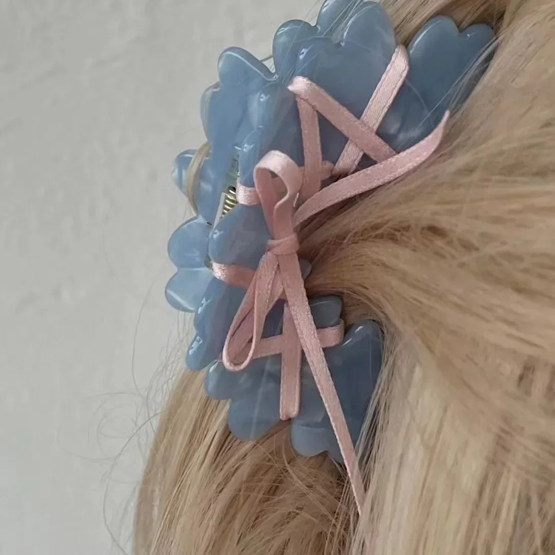 Ballet Style Ribbon Acrylic Hair Claw Clip (5 Colours)