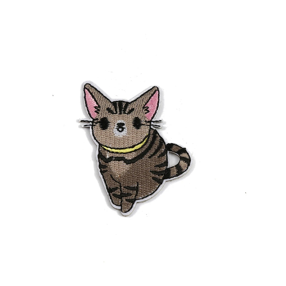 Happy Kitten Embroidered Iron-On Patch (8 Designs)