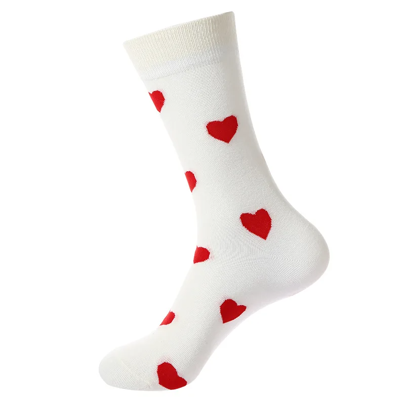 Heart Pattern Crew Socks - Ice Cream Cake