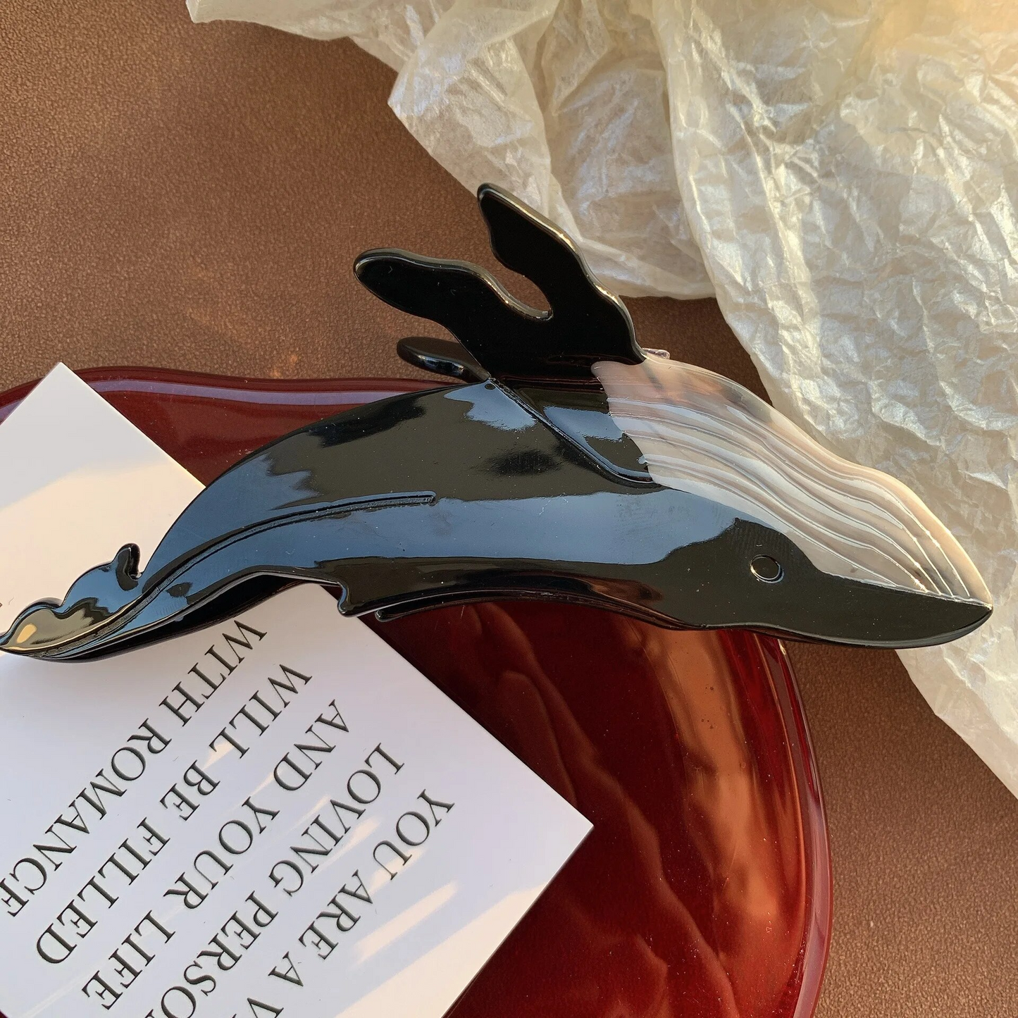 Blue Whale Acrylic Claw Clip (3 Colours)