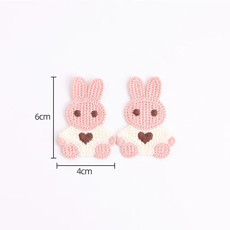 Knitted Bunny Embroidered Patch (4 Designs)