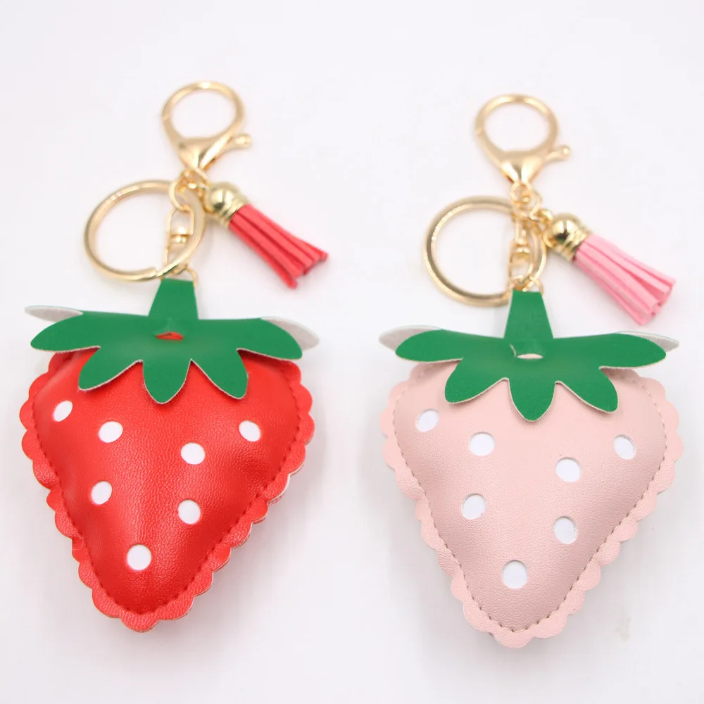 Puffy Strawberry Keyring (2 Colours)