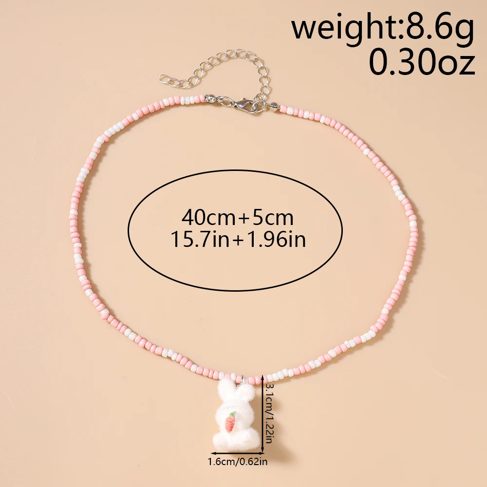 Flocked Animal Necklace (4 Designs) - Ice Cream Cake