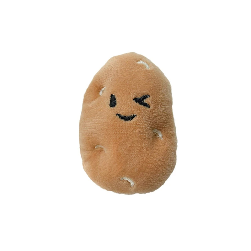 Winking Potato Character Plush Keychain