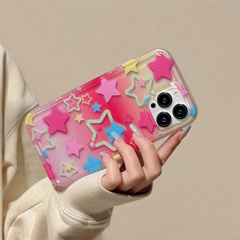 Pink Airbrush Stars iPhone Case