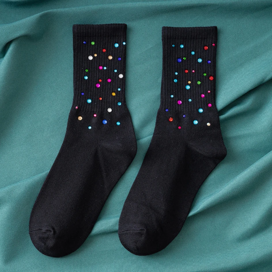 3D Sparkle Gem Crew Socks (2 colours)