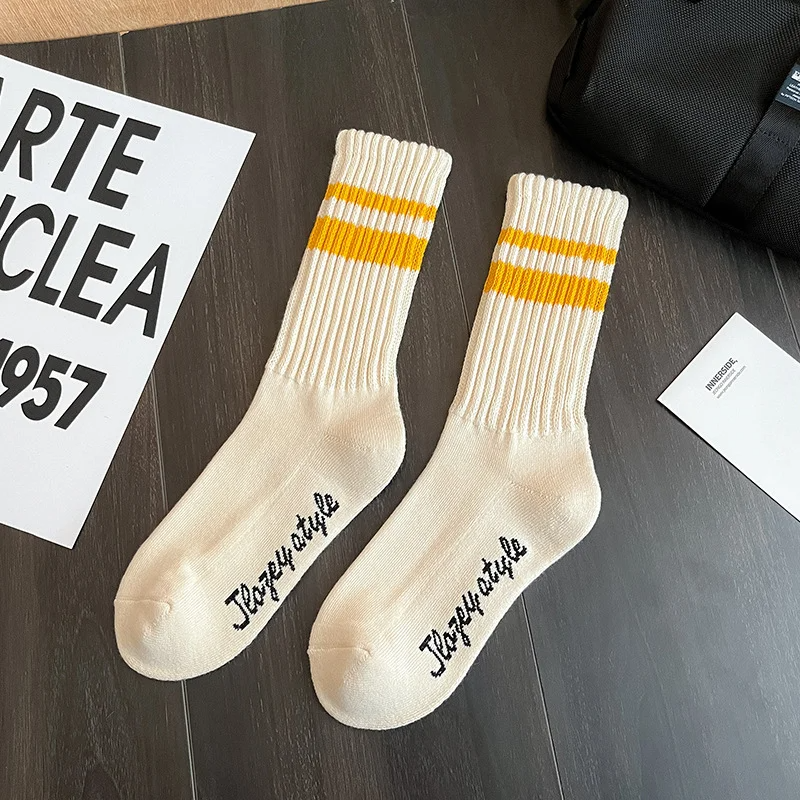 Vintage Style Stripe Sports Crew Socks