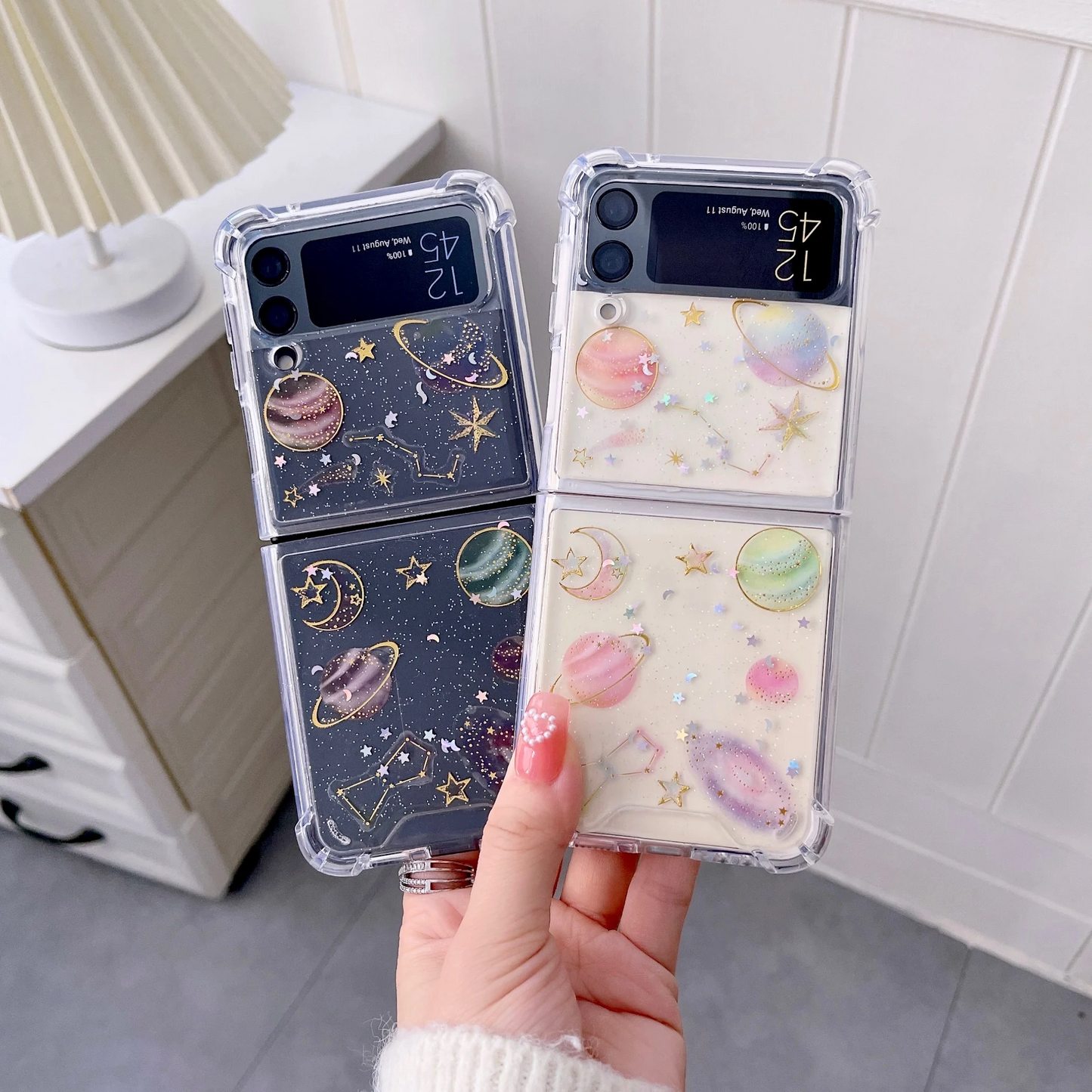 Outer Space Sparkle Galaxy Z Flip Phone Case