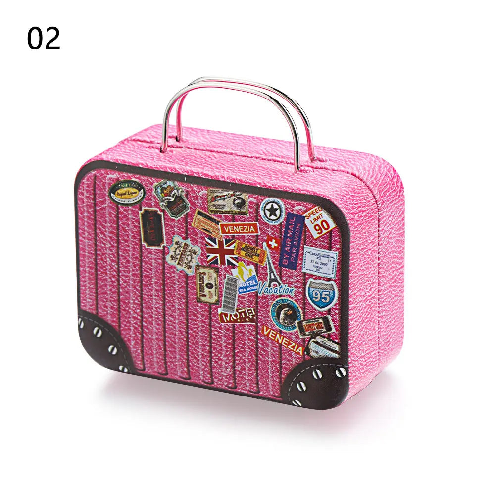 Kitschy Mini Vintage Lugagge Storage Tin