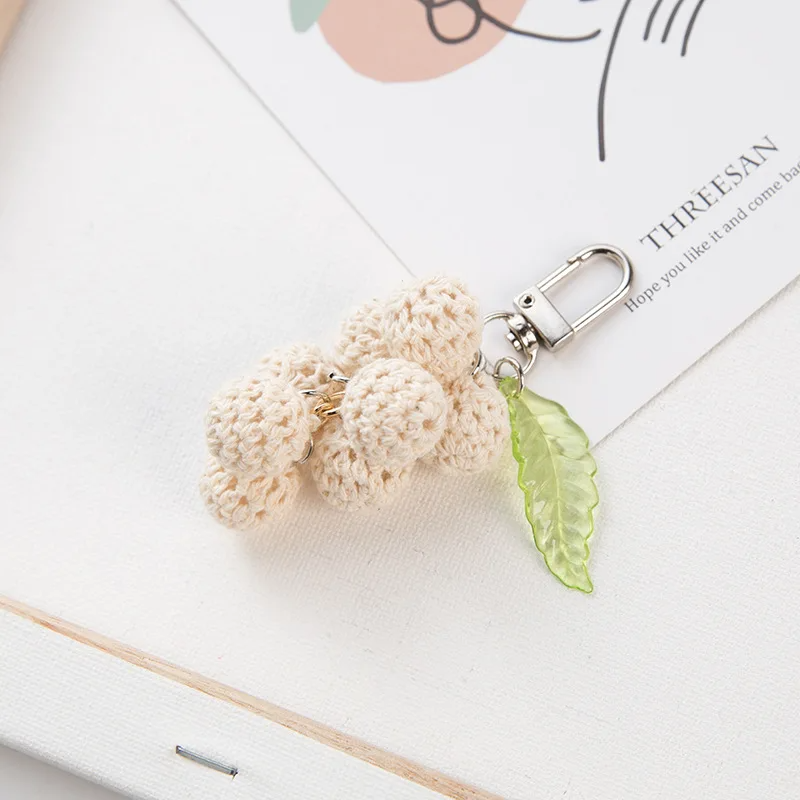 Bundle of Grapes Crochet Fruit Keychain (6 Colours) - Ice Cream Cake