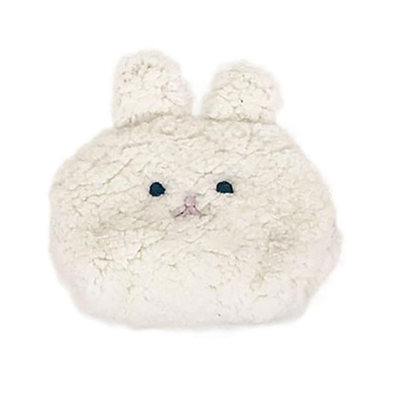 Funny Bunny Teddy Fur Zipper Pouch (3 Colours)