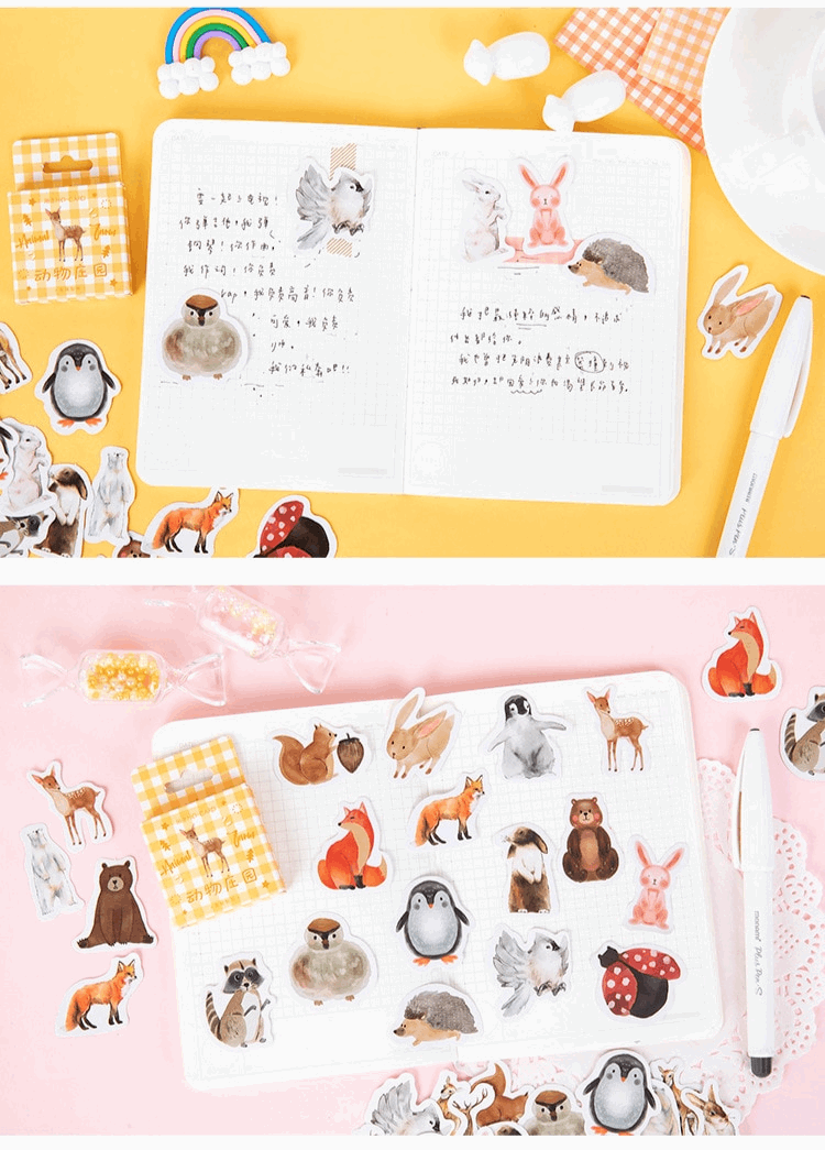 Animal Sticker Set (45 Stickers)