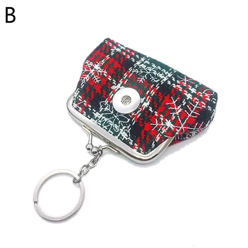 Christmas Mini 023 Fabric 18mm Snap Button Kids Women Bag Charms Multifunction Keyring Key Rings Purse jewelry 9cm*7cm*7cm - Ice Cream Cake