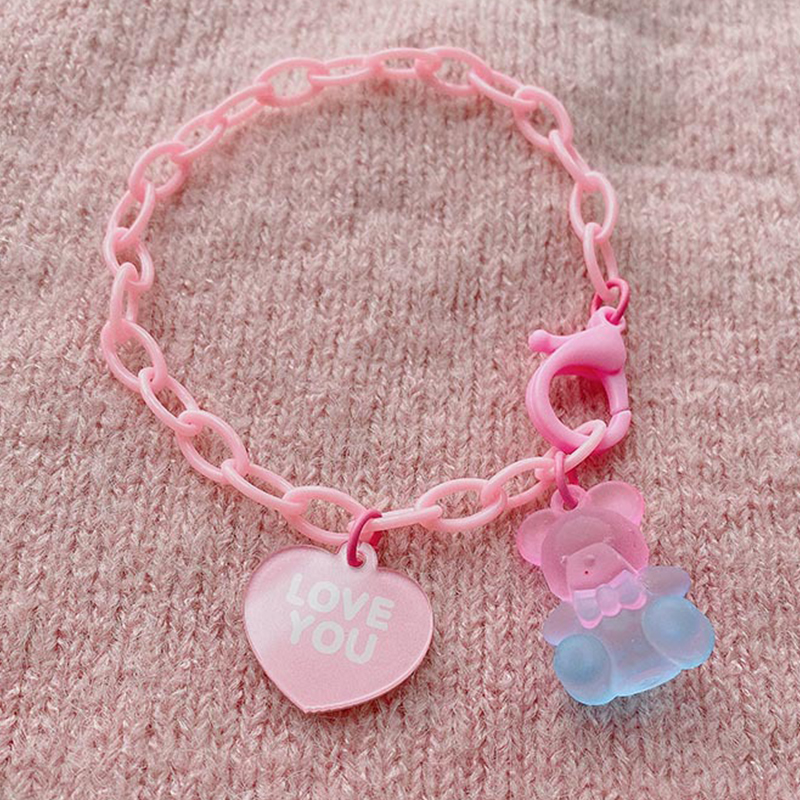 Pastel Chain Link Gummy Bear Bracelets (5 Colours)