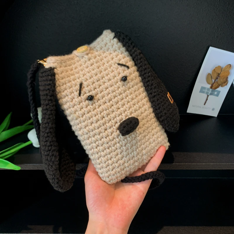 Crochet Floppy Eared Puppy Purse (2 Colours)