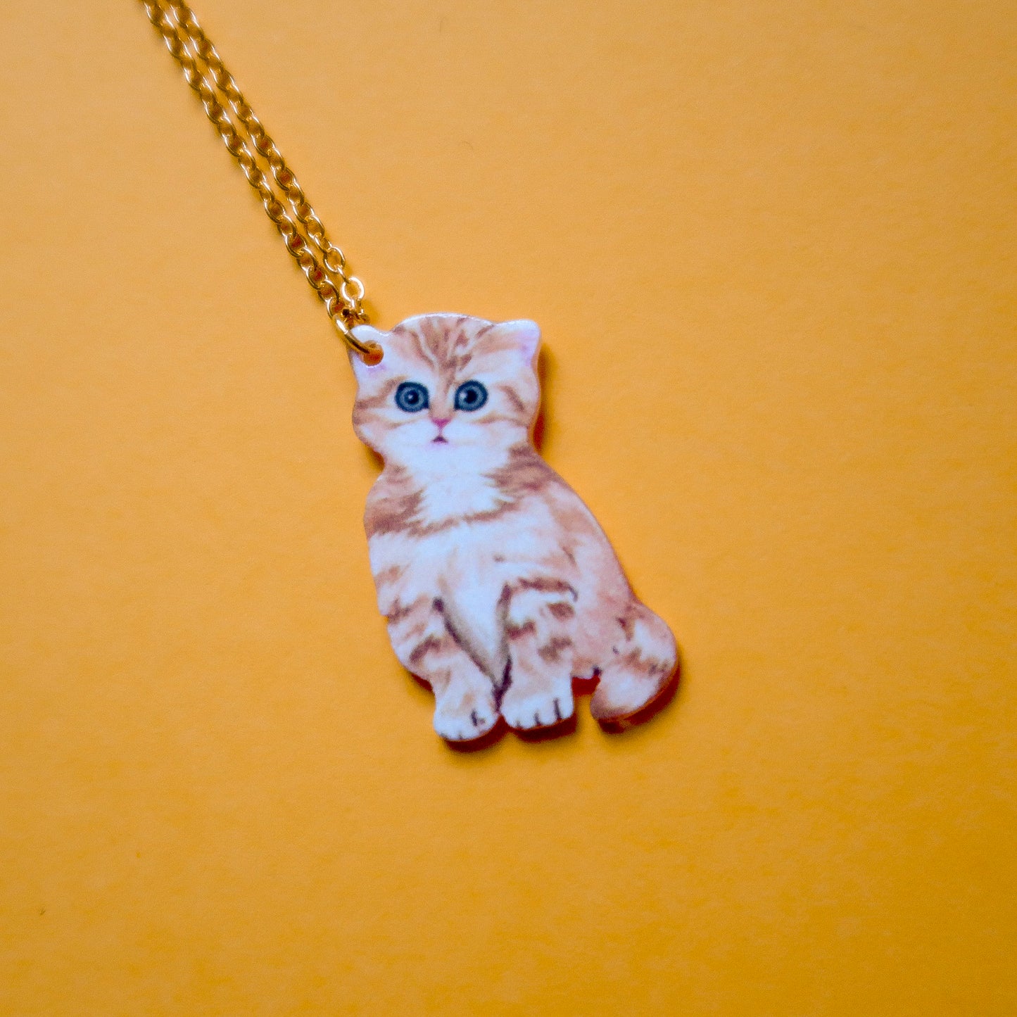 Retro Kitten Charm Necklace