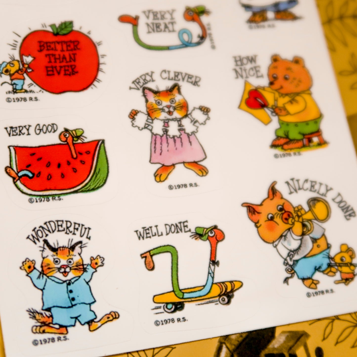 Richard Scarry Stickersheet // Richard Scarry Busytown Reward Stickers Sticker Sheet (11 stickers)