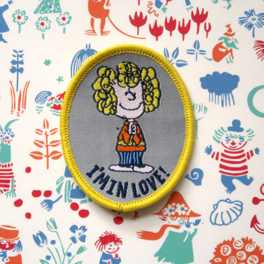 Snoopy Embroidery Patch // Frieda from the Peanuts comic "I'm in love!" embroidered patch badge appliqué