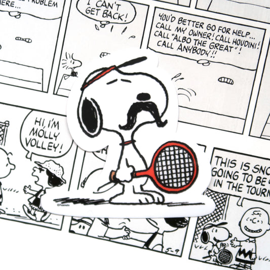 Snoopy Vinyl Sticker // Tennis Player Snoopy from Peanuts comics Glossy Vinyl Sticker