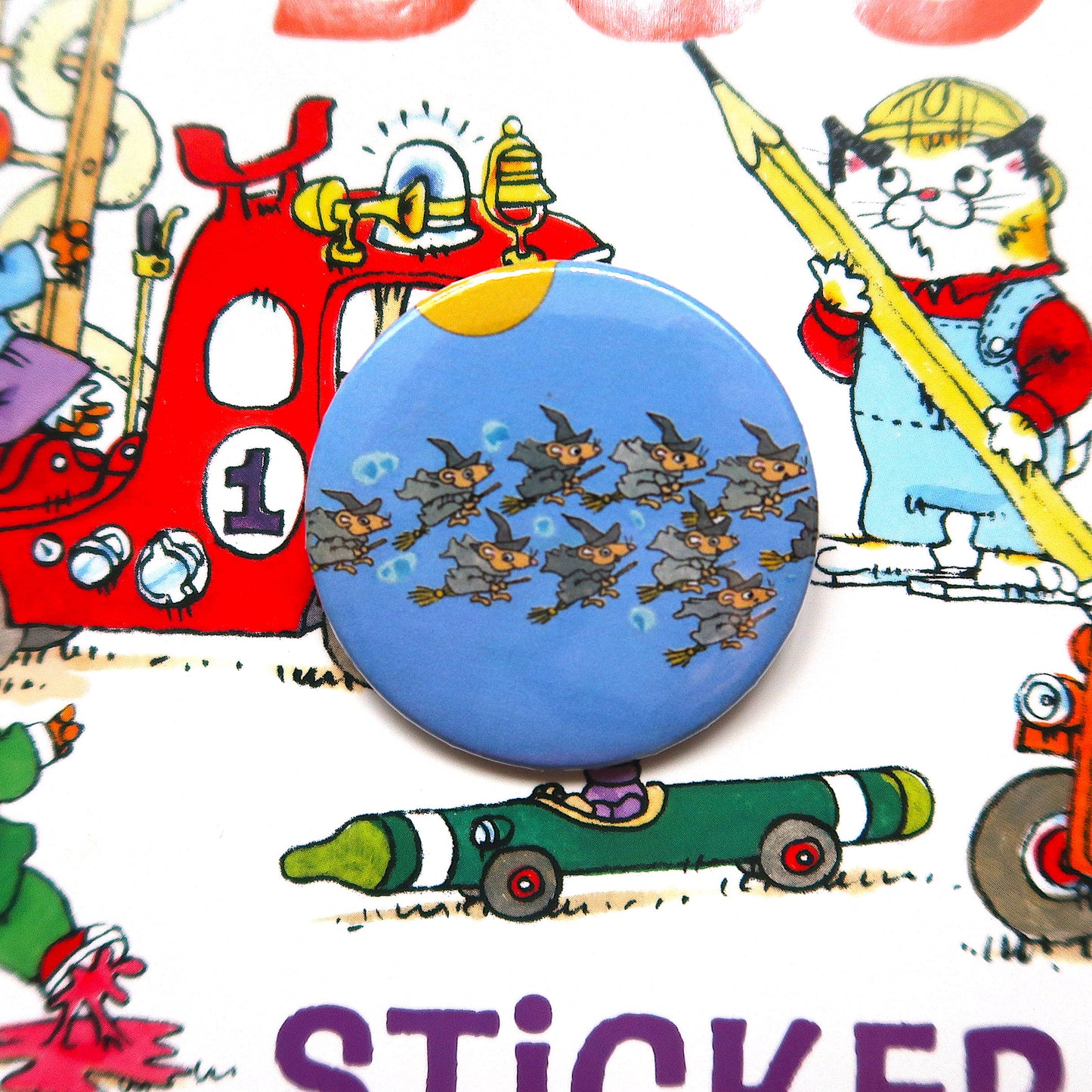 Richard Scarry Witch Mice 44MM Can Badge