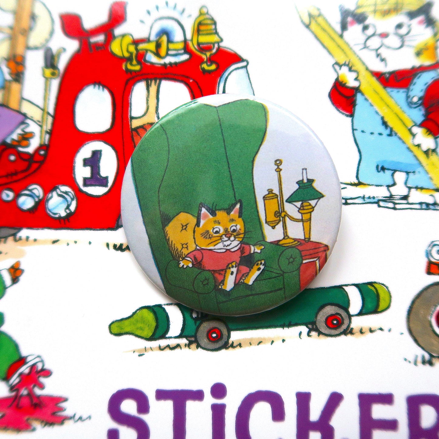 Richard Scarry Sally Cat 44MM Can Badge