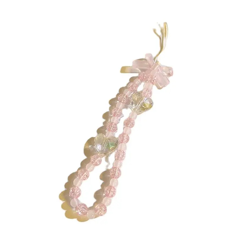 Bows and Hearts Beaded Wrist Strap - Ice Cream Cake