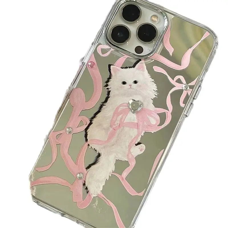 Coquette Ribbon Kitty Cat iPhone Case