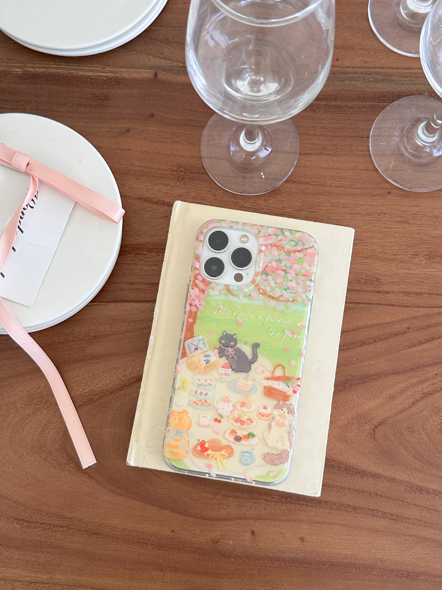 Picnic Cats iPhone Case - Ice Cream Cake
