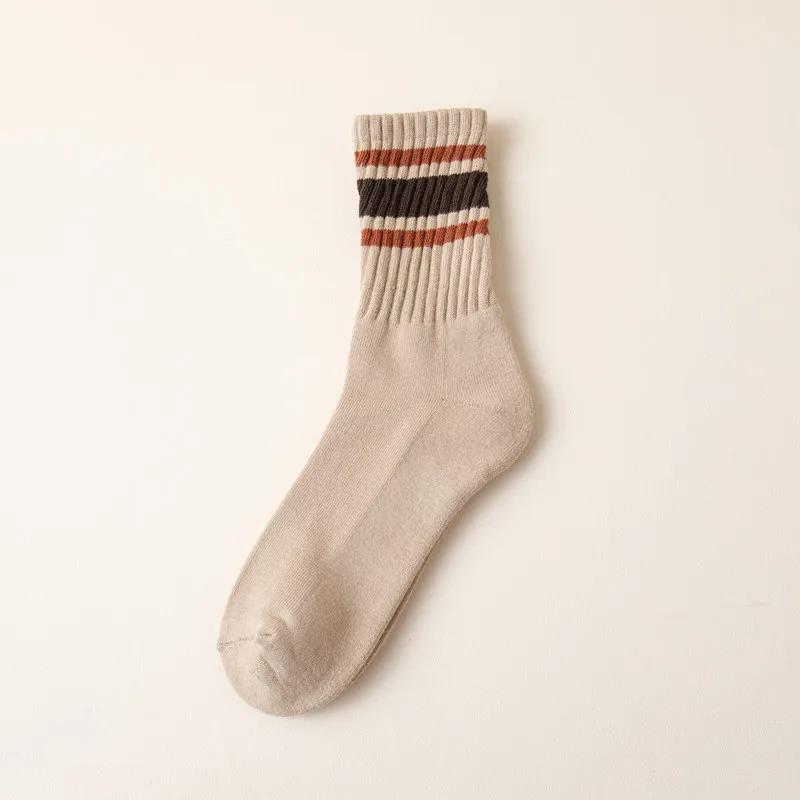 Three Bar Vintage Style Stripe Socks (8 Colours)