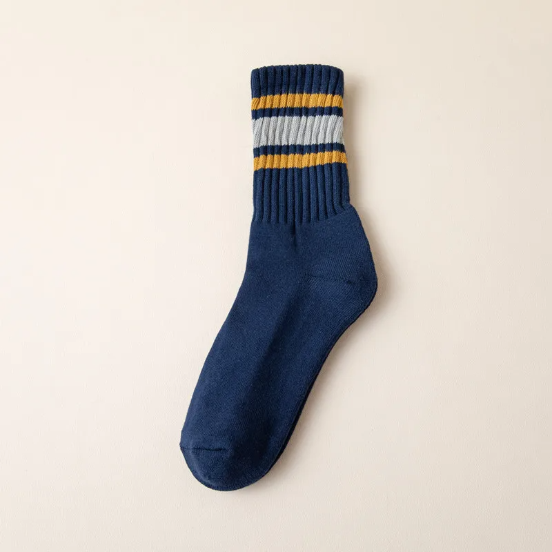 Three Bar Vintage Style Stripe Socks (8 Colours)
