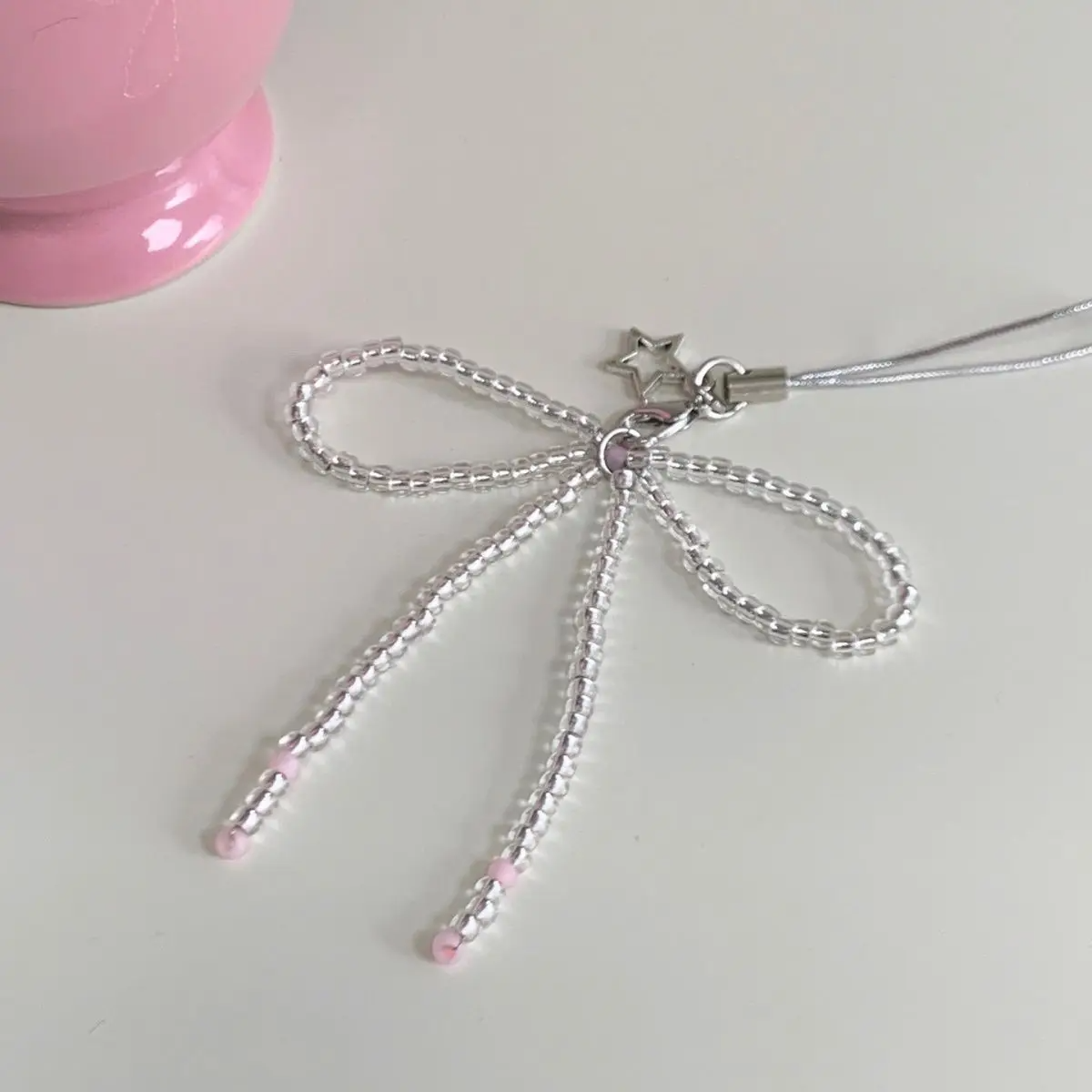 Beaded Bow Phone Strap