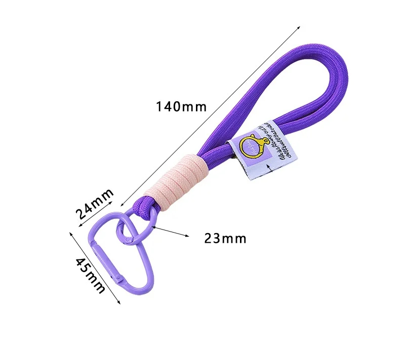 Pop Colour Phone Safety Strap with Carabiner Clip