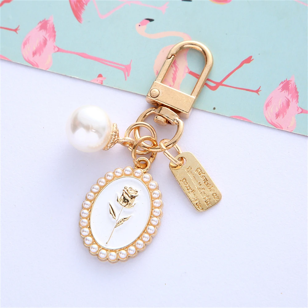 Coquette Rose in Pearls Charm Keychain (2 Designs)