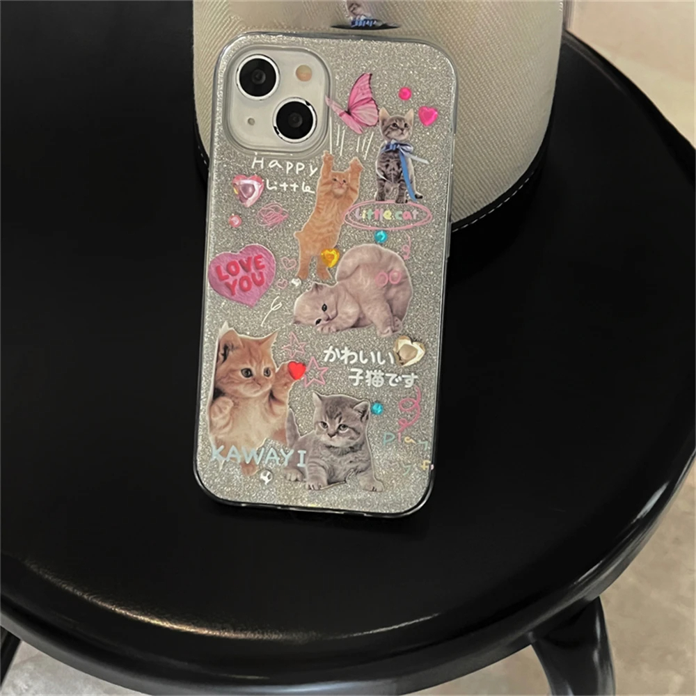 Glitter Kitten Collage iPhone Case