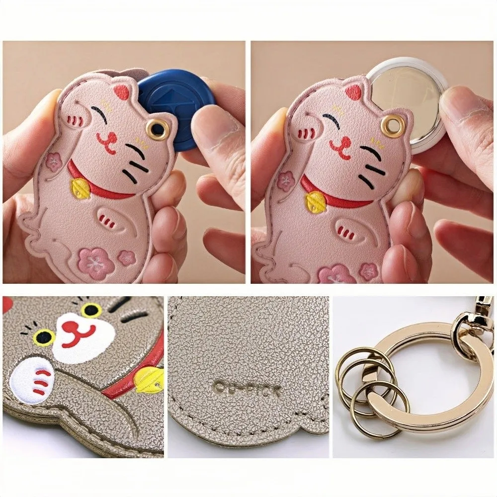 Babushka Cat Keychain with AirTag Pouch (6 Designs)