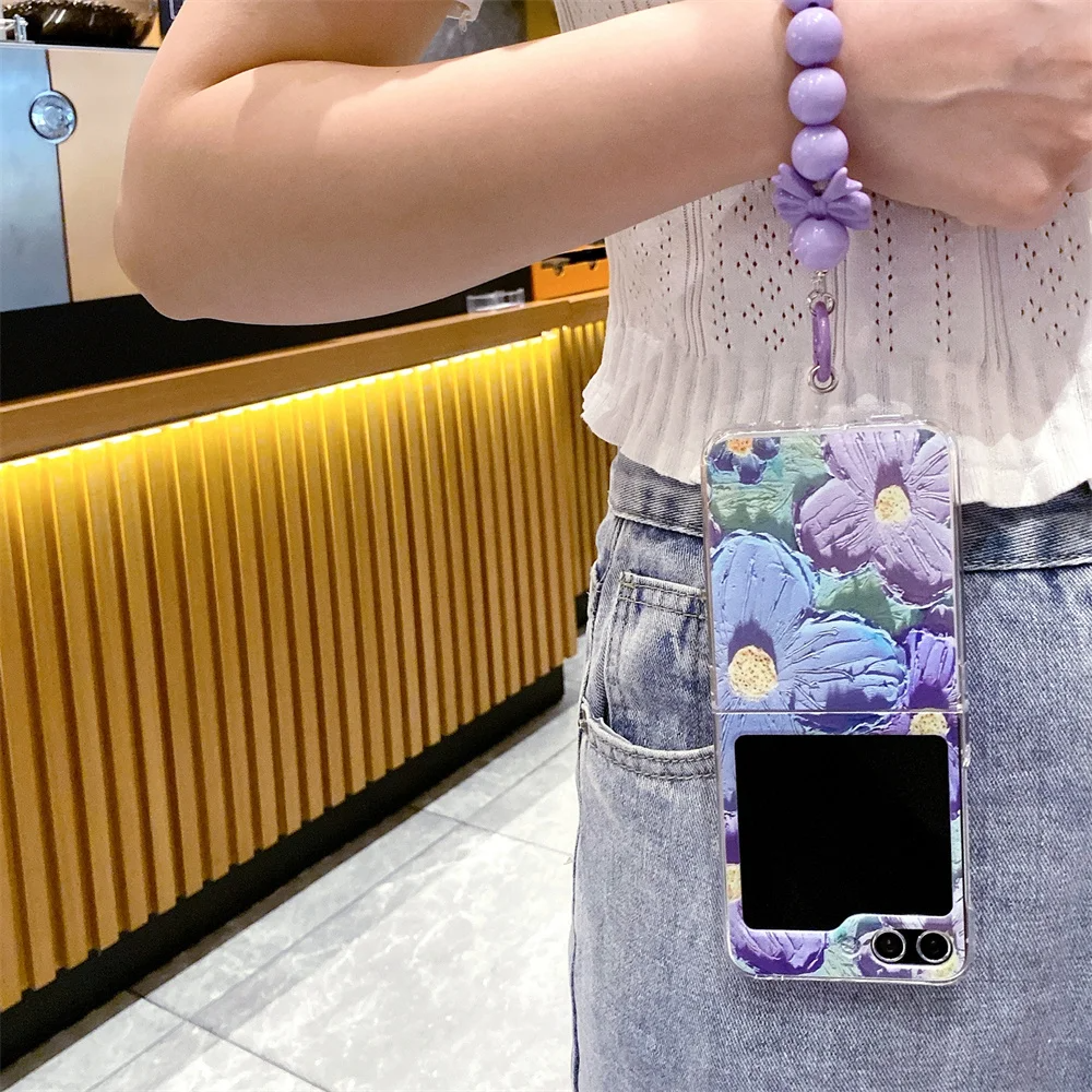Flower Painting Galaxy Z Flip Phone Case (2 Designs) - Ice Cream Cake