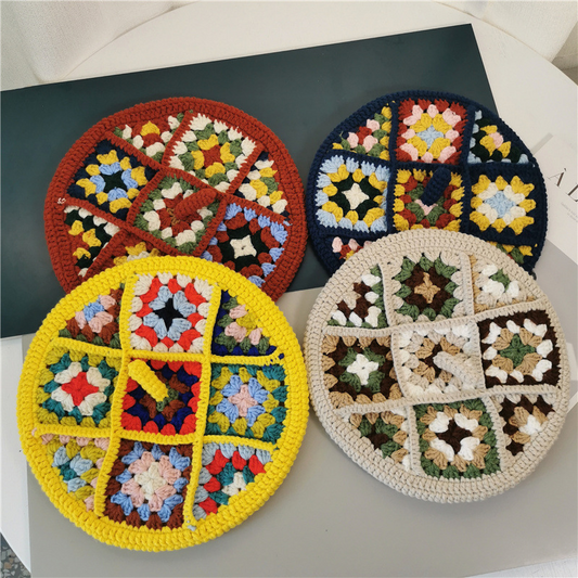 Crochet Granny Square Beret (4 Colours)