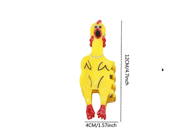 Rubber Chicken Acrylic Hair Claw Clip