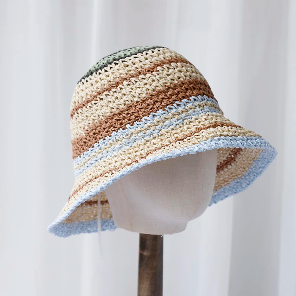 Crochet Stripe Sun Hat (2 Colours)