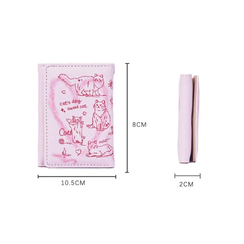 Sweet Cat Foldable Wallet With Wrist Strap Option