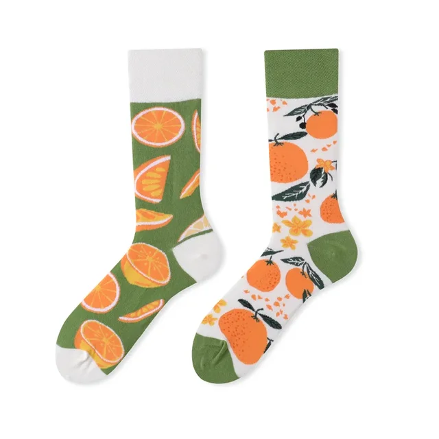 Mismatched Crew Socks: Orange Slices
