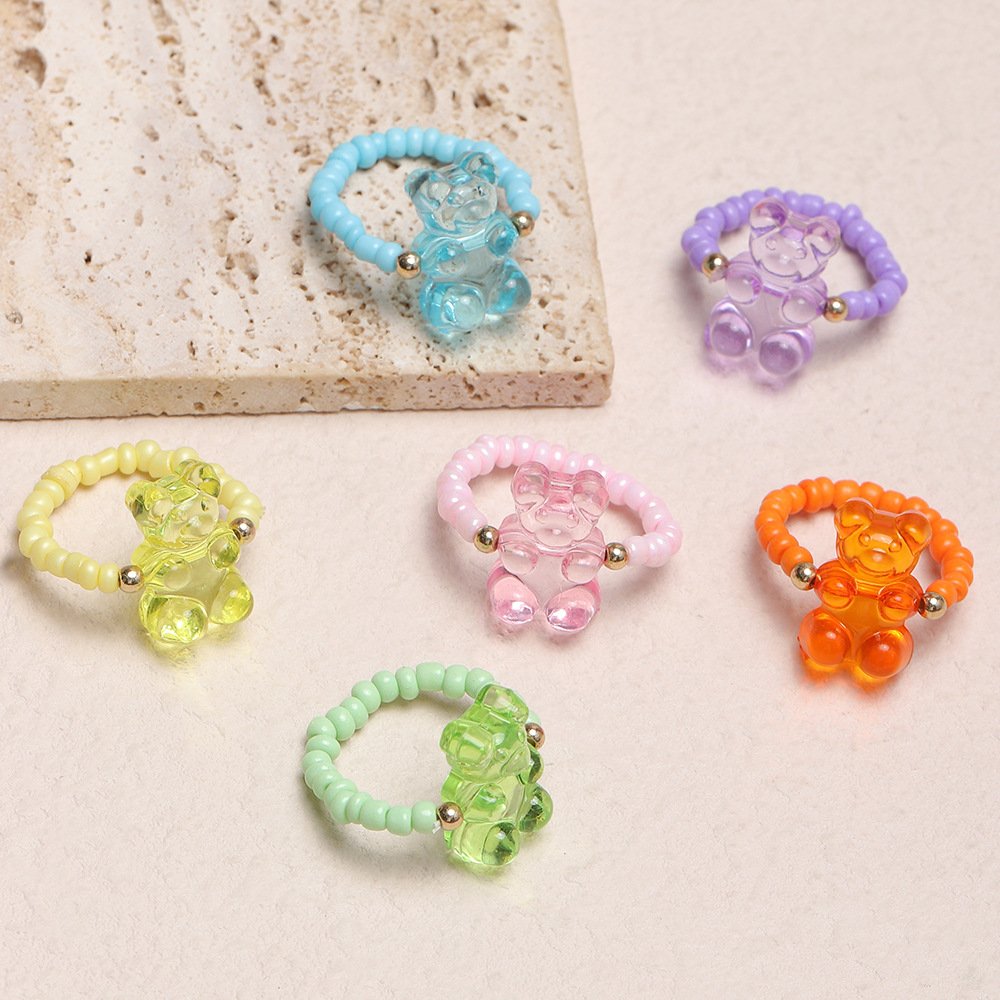 Gummy Bear Rings, Set of 6