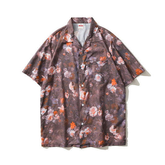 Floral Pattern Short Sleeved Blouse (2 Colours)